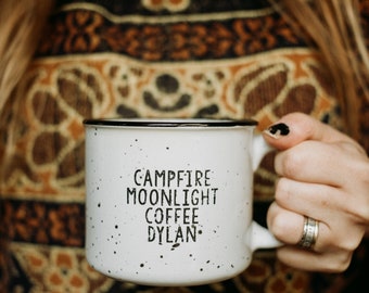 Dylan Coffee Mug, Campfire Mug, 13 oz Coffee Cup