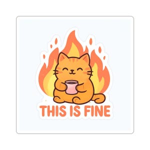 Cute Cat Kiss-Cut Sticker, Funny Cat Sticker for Laptops, Gifts for Cat Lovers, Cute Home Decor, Animal Lover Decor