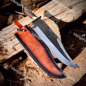 Custom Hnad Geschmiedete 25 &quot;Carbonstahl Hirsch Geweih Bowiemesser, Handgefertigte Hirschhorn Jagdmesser, Kronen Hirschgriff Messer, Geschenk Für Ihn