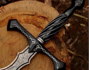 Hand Forged Damascus Steel Viking Sword: Medieval Queen of Swords