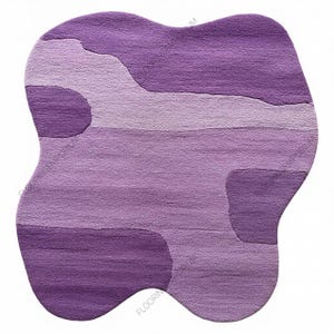 Handmade Purple Tufted Area Rug, Custom Wavy Design for Contemporary Home Decor living Room