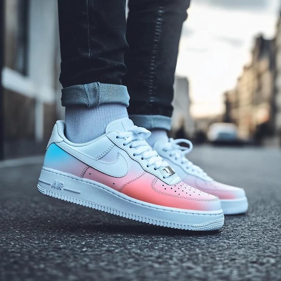 Cotton Candy Fade Hand-painted Custom Nike Air Force 1s