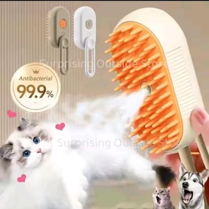 3-in-1 Mist Pet Grooming Brush | Electric Spray Cat Dog Hair Comb | De-shedding Steam Brush for Pets