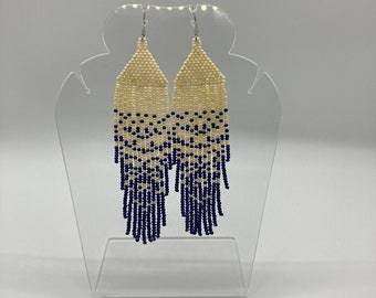 INDIE ATTIRE - Beaded Earrings - Blue and White