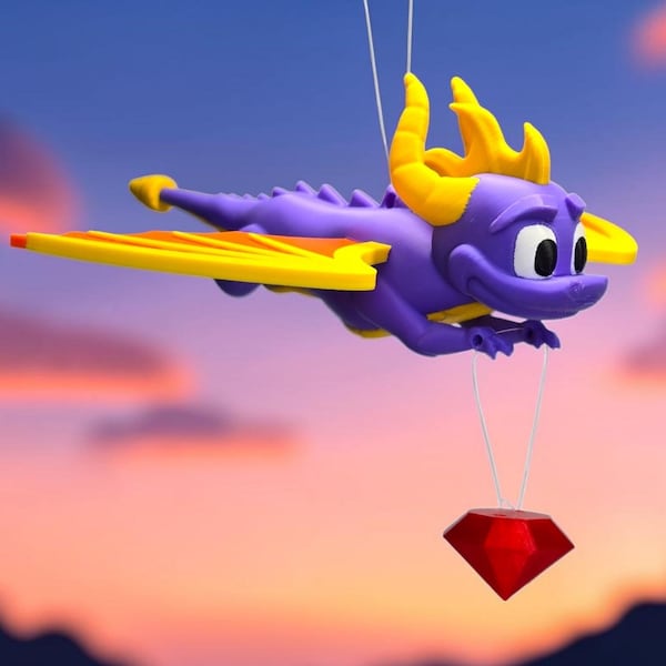 Spyro Flying Ornament Reaching for a Gem