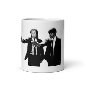 Pulp Fiction Mug – Vincent and Jules Iconic Scene – Tarantino Mug in Black and White – Cult Movie Gift for Film Fans
