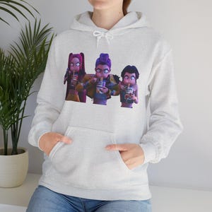 Kpop Demon Hunters Unisex Hoodie, Netflix Show Inspired Sweatshirt, Gift for Fans, Cosplay Costume, Graphic Pullover, Demon Slayer, Heavy