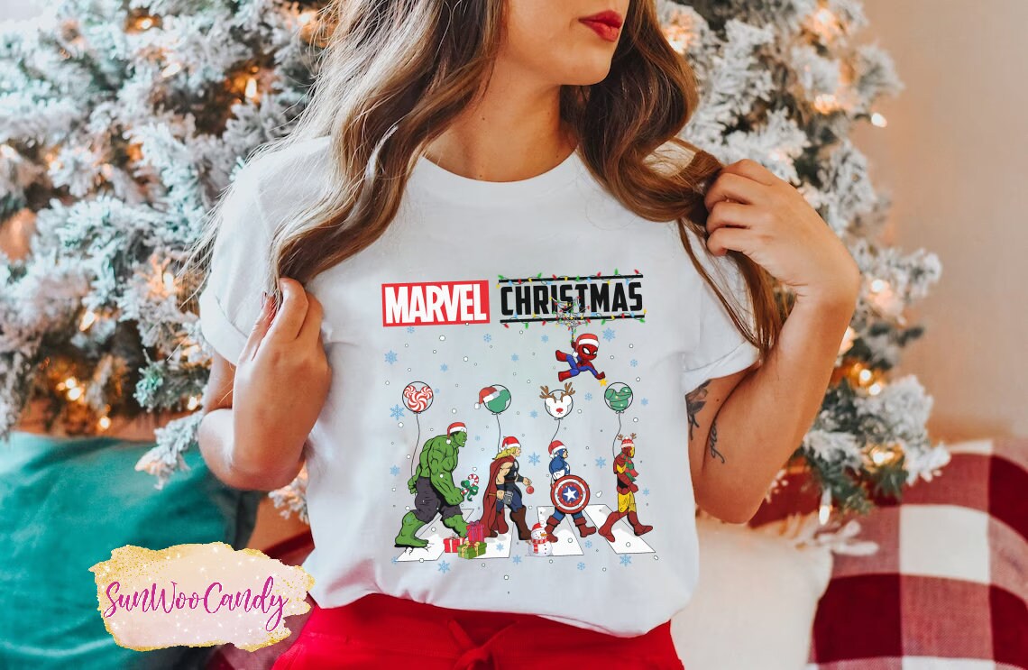 Avengers Christmas Shirt Superhero Christmas Shirt Men s
