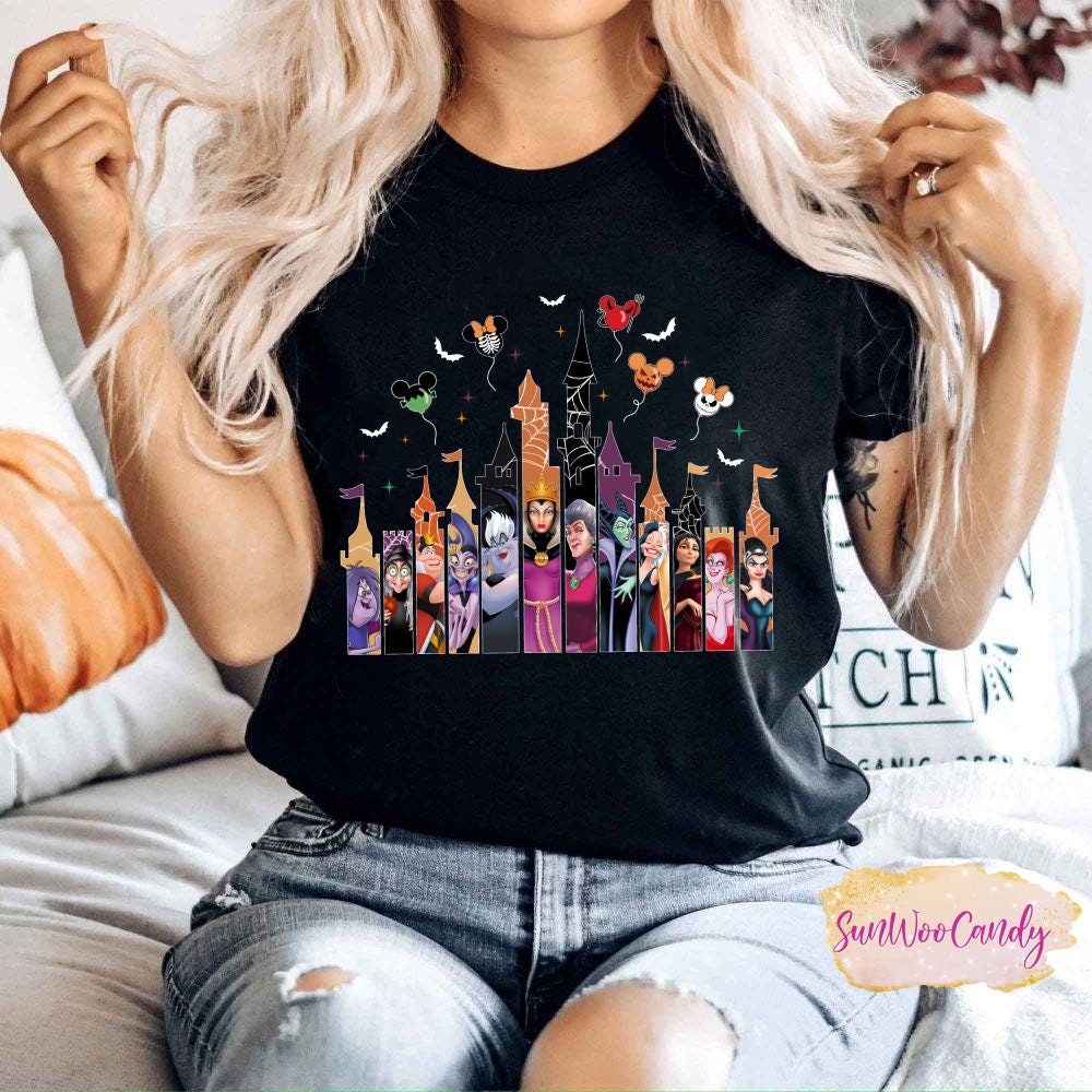 Discover Disney Villains Shirt, Disney castle Shirt, Villains Squad Shirt, Disney Character Shirt, Disney Halloween Shirt, Halloween Party Shirt, XT