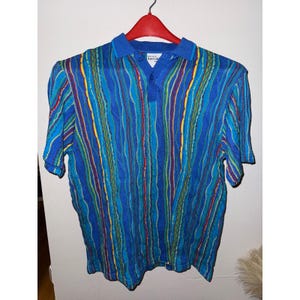 Purely Australian Clothing Co. Knit Polo Shirt Coogi Style Colorful Striped Mens