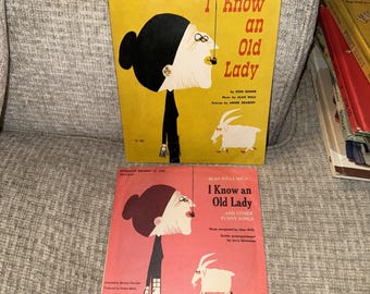 Conozco a una anciana que se tragó una mosca, de Rose Bonne, 1961, edición de bolsillo con disco.