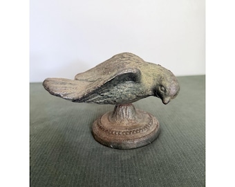 Antique Cast Iron Dove Bird Doorstop Finial Garden Pigeon Bookend Art Deco HEAVY
