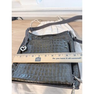 BRIGHTON Collection Sonny Brown Mock Croc Embossed Leather Shoulder Bag image 10