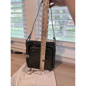 BRIGHTON Collection Sonny Brown Mock Croc Embossed Leather Shoulder Bag image 9