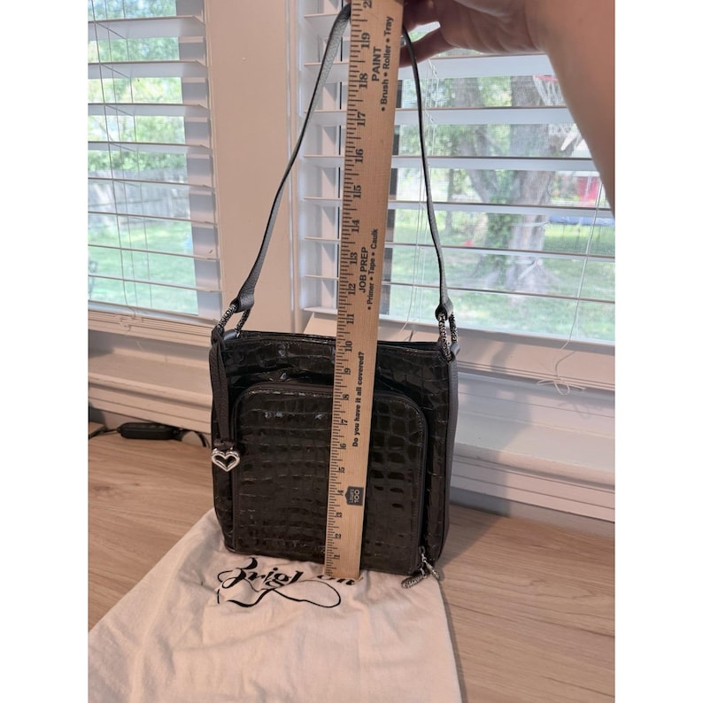 BRIGHTON Collection Sonny Brown Mock Croc Embossed Leather Shoulder Bag image 9