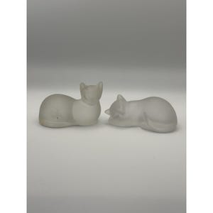 Lenox Ruhende Katze Katzen Bleikristall Milchglas Deutschland Vintage Vintage 1990er Jahre