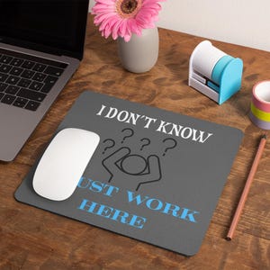 Rectangle Mouse Pad, Funny Office Mouse Pad, Office Humor Desk Pad, Confused Worker Gift, Cute Desk Accessories
