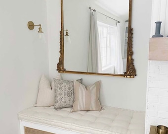 French tufted  cushion in cream  performance fabric