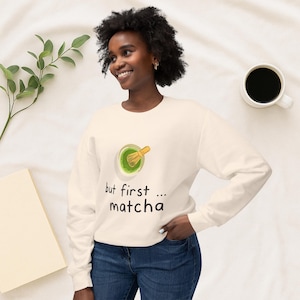 Matcha Lover&#39;s Unisex Sweatshirt, gemütliches Kleid für Kaffee-Liebhaber, Geschenk für Tee-Enthusiasten, süßes Matcha Sweatshirt