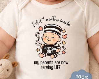 I Just Did 9 Months Inside Onesie® Funny Newborn Outfit Funny Baby Bodysuit Cute Baby Shower Gift