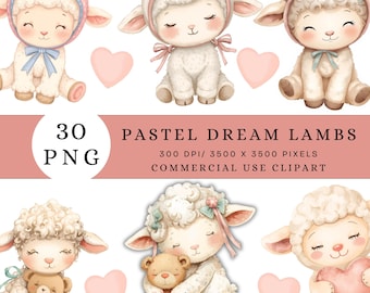 Lam aquarel kinderkamerdieren clipart, lente Pasen schapen illustratie, babyshower clipart, kinderkamerdieren illustratie