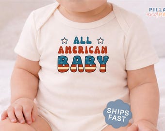 All American Baby Onesie® 4th Of July Onesie® July 4th Baby Outfit Patriotic Baby Clothes July 4th Baby Announcement