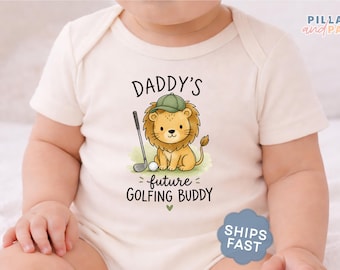 Daddy's Future Golfing Buddy Onesie® Golf Buddy Baby Bodysuit Golf Dad Pregnancy Announcement Golf Baby Shower Gift