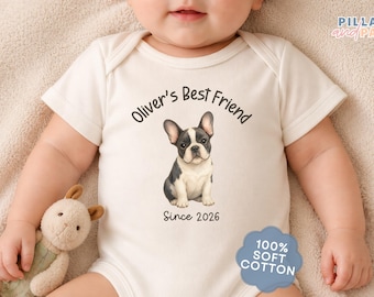 New Best Friend ONESIE® Pet Portrait Baby Bodysuit Pet Sibling Personalized Dog Baby Gift