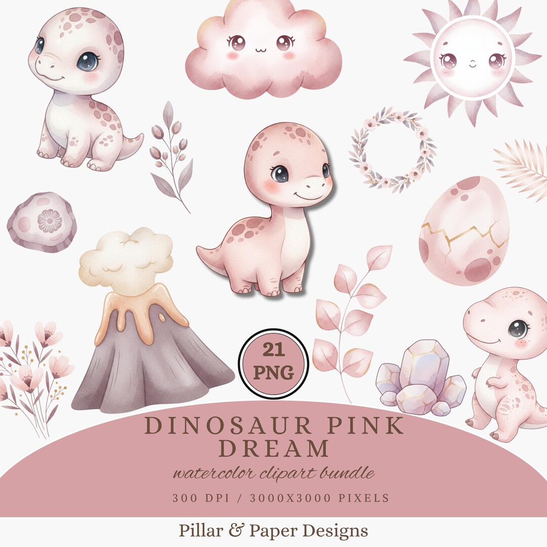 Baby Dinosaur Watercolor Clipart PNG, Cute Baby Dino Illustrations ...