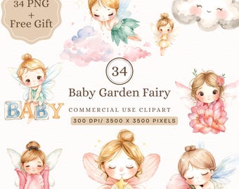 Fairy Garden Clipart PNG, Pink Fairies Baby Shower Watercolor Clipart, Magical Garden Fairy Illustrations, Whimsical Fairies, Fairy Clipart