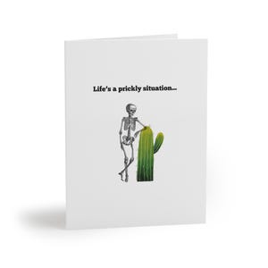 Whimsical Greeting Cards Set - 8, 16, 24 pcs, Fun Occasion Cards, Unique Humor Cards, Skeleton and Cactus Design