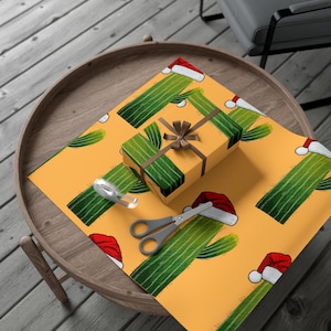 Carta da regalo natalizia con stampa di cactus / Carta da regalo per le feste, Carta da regalo ecologica, Regali divertenti per le feste, Carta da regalo con stampa di cactus, [...]