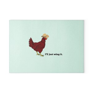 Lustiges Huhn Glas Schneidebrett - Küchen Dekor, Geschenk für Köche, Geflügel Liebhaber Geschenk, Hausmannskost, einzigartiges Küchenzubehör