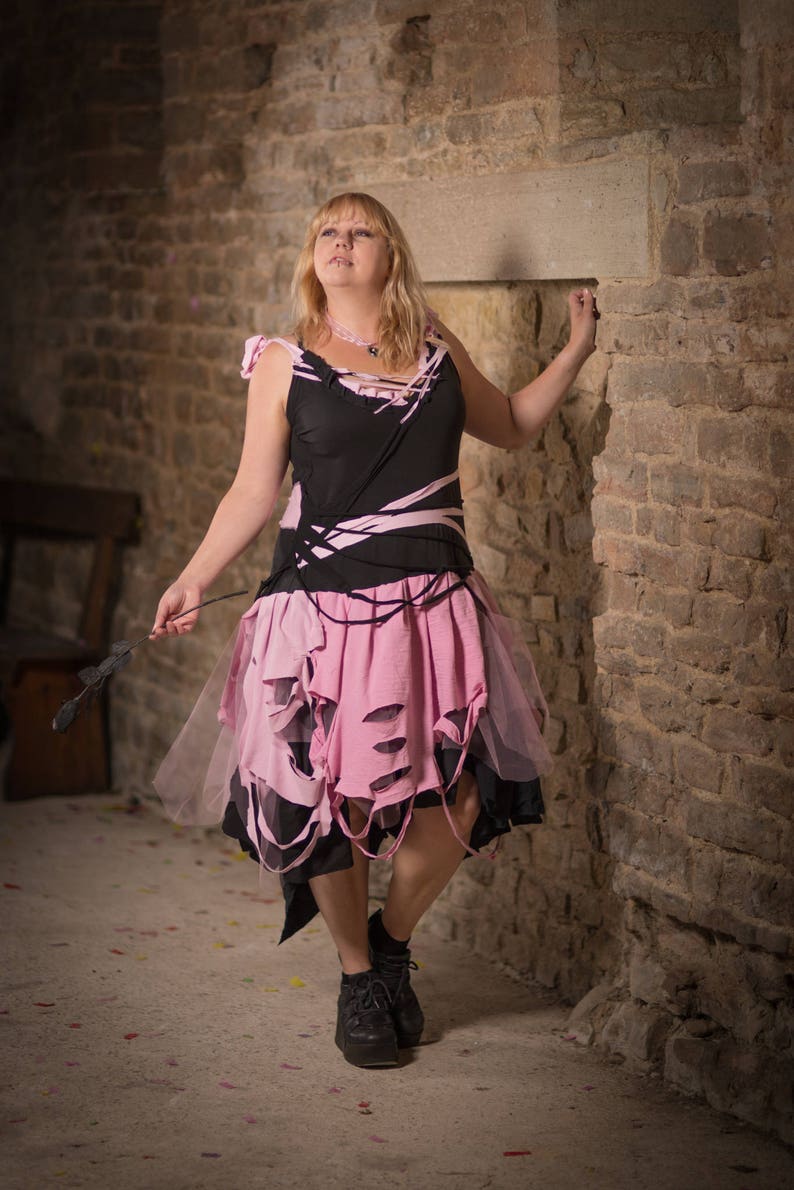 pink and black gothic dress