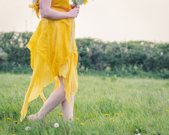 Mustard Yellow Pure Silk Fairy Skirt 