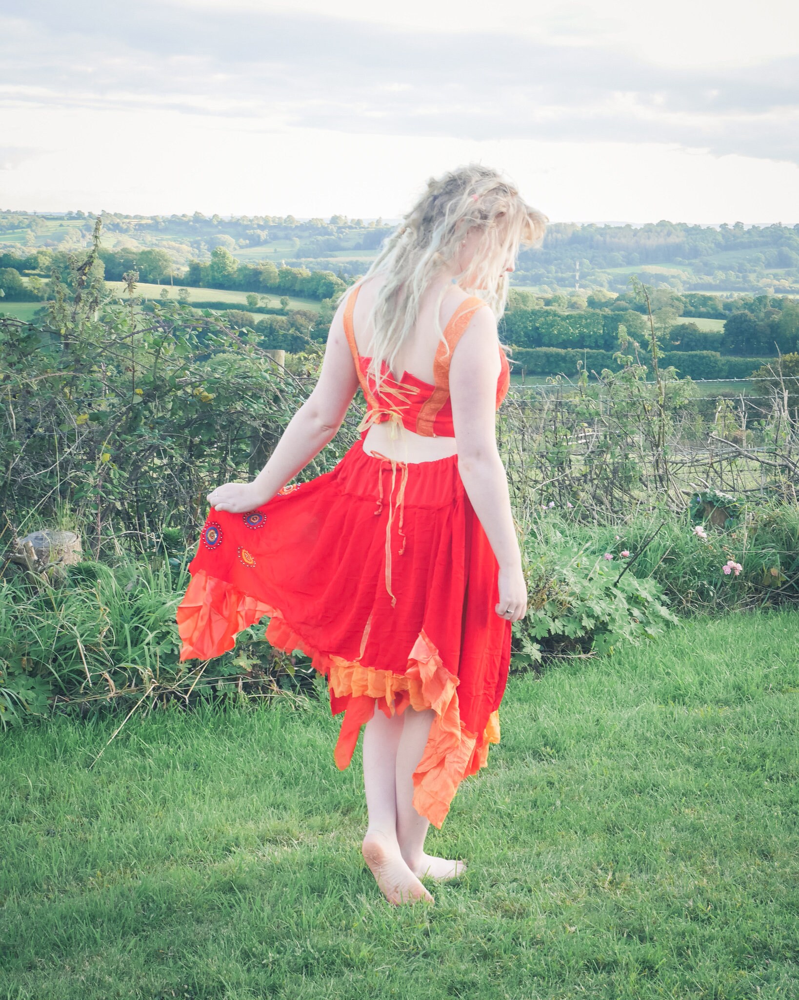 Orange Fairy Dress Festival Fashion 