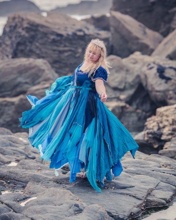 Blue ball gown wedding dress hot sale