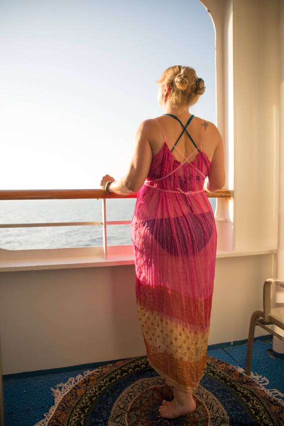 Maxi Dress Sheer Pure Silk Chiffon 