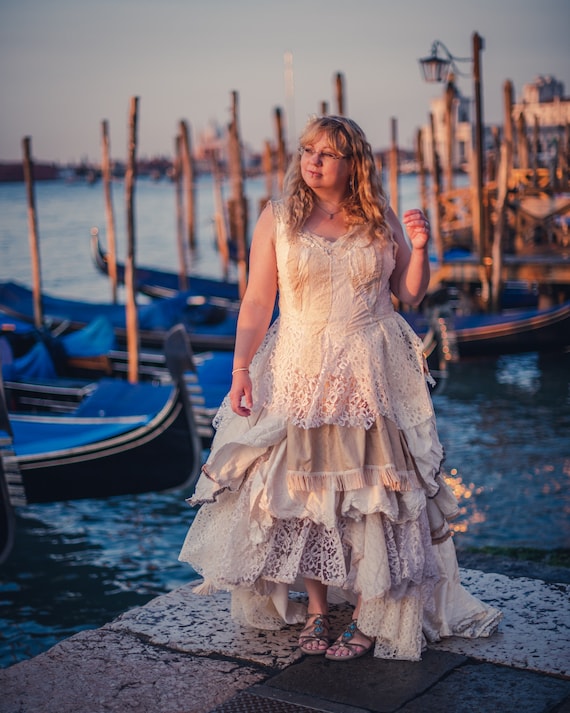 Custom-Made Fairytale Wedding Dress; Steampunk Style Wedding Dress, Boho Bride, Bohemian Wedding Gown Custom-Made Fairytale Wedding Dress; Steampunk Style Wedding Dress, Boho Bride, Bohemian Wedding Gown