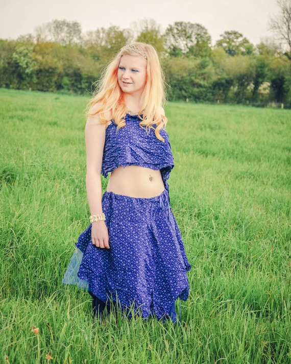 blue dance crop top