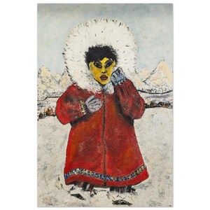 Charming Eskimo Print| Winter Snow Scene Art | Premium Matte Decor | Size 40x60cm / 16x24in