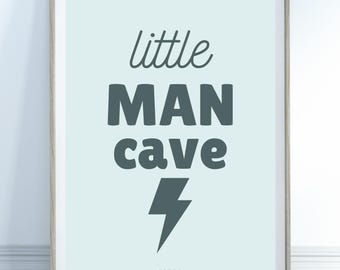 Little Man Cave-print: speelkamer, jongenskamerdecoratie (digitale download)
