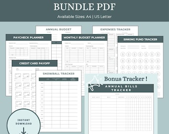Ultimate Budget Planner Bundle: Financial Clarity Worksheets (PDF Download A4/US Letter)