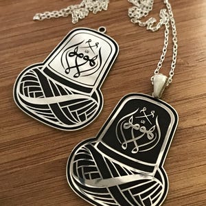 Sufi Necklace with Mevlevi Hat Design. &#39;There is no god but Allah&#39; Calligraphy Pendant. Mevlana-Inspired Silver Jewelry.