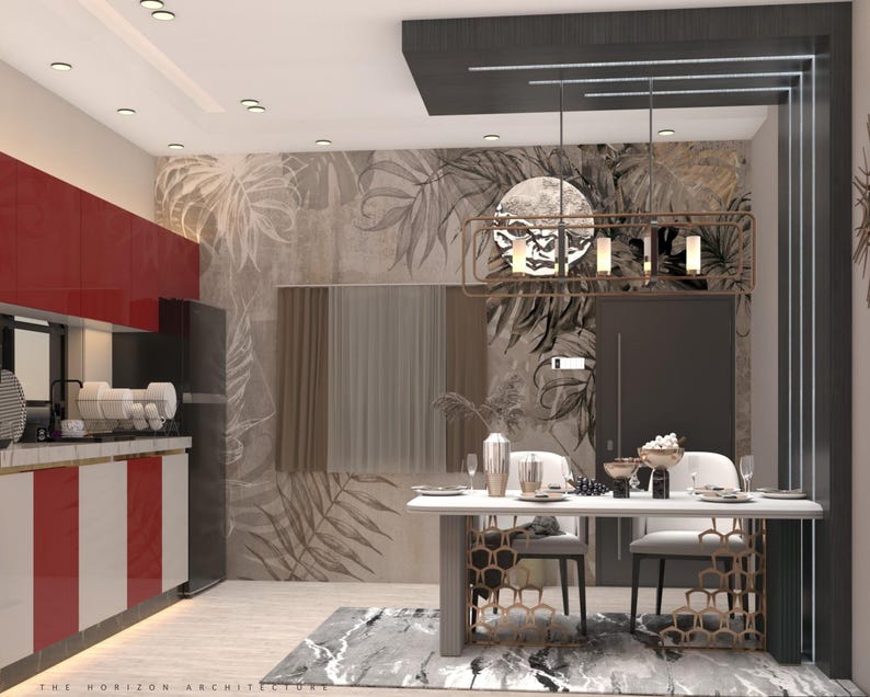 Custom Kitchen Interior Design: 3D Rendering & Decor Planning (digital ...