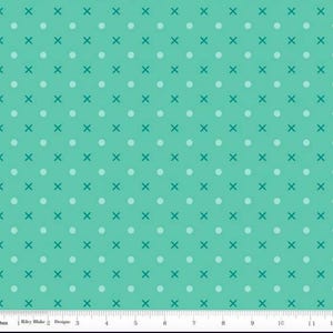 3-yards Cotton Wide-backing fabric by designer Lori Holt for Riley Blake Designs, 107-108&quot; width, Bee Dots fabric, Color: Sea Glass,