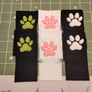 Over the Knee Cat Paw Pad Sock Women Black Thigh High Socks image 1