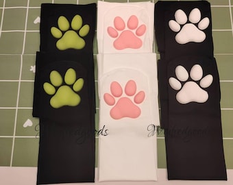 Over the Knee Cat Paw Pad Sock Women Black Thigh High Socks