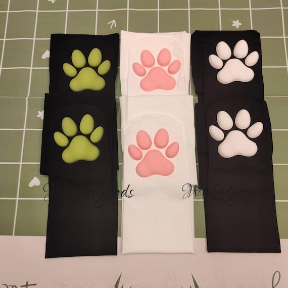 Over the Knee Cat Paw Pad Sock Women Black Thigh High Socks