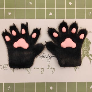 Faux Fur Plush Furry Cat Paw Gloves Cosplay Costume Winter Warm Claw Gloves